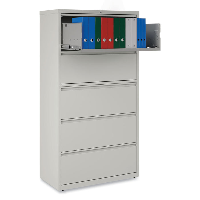 Lateral File, 5 Legal/Letter/A4/A5-Size File Drawers, Light Gray, 36" x 18.63" x 67.63"