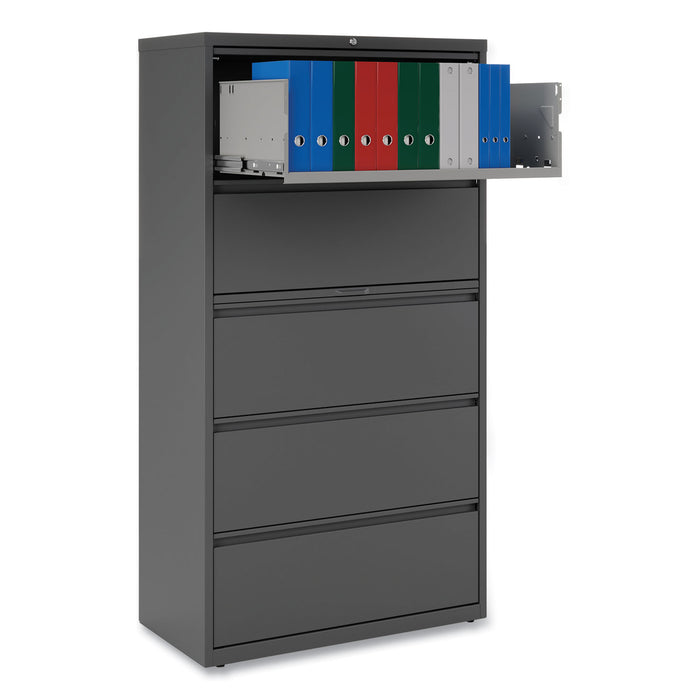 Lateral File, 5 Legal/Letter/A4/A5-Size File Drawers, Black, 36" x 18.63" x 67.63"