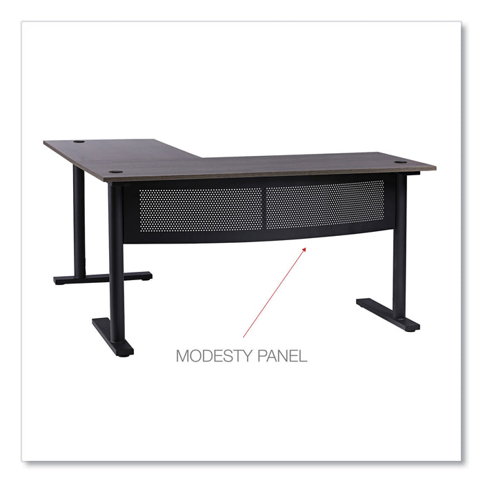 L-Shaped Writing Desk, 59.05" x 59.05" x 29.53", Gray/Black