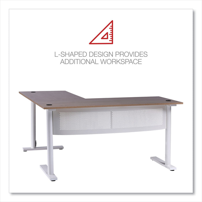 L-Shaped Writing Desk, 59.05" x 59.05" x 29.53", Beigewood/White