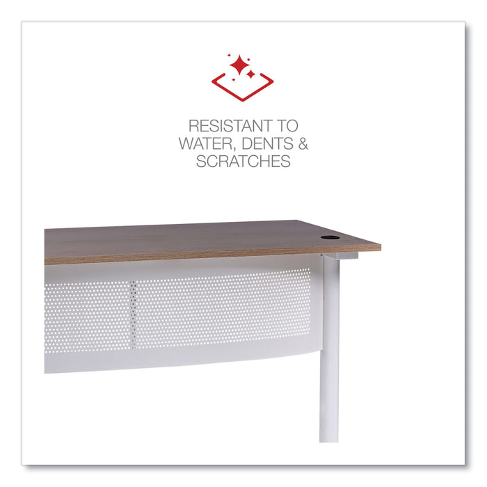 L-Shaped Writing Desk, 59.05" x 59.05" x 29.53", Beigewood/White