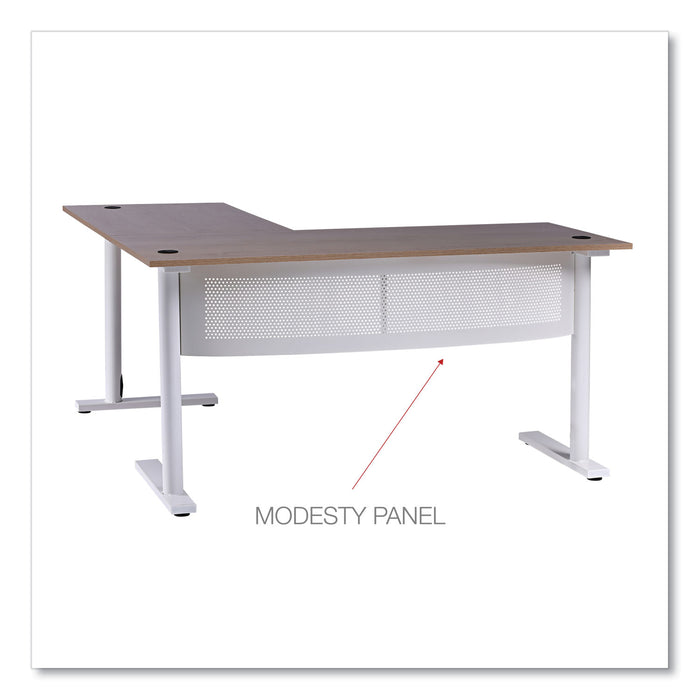 L-Shaped Writing Desk, 59.05" x 59.05" x 29.53", Beigewood/White