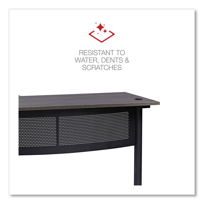 L-Shaped Writing Desk, 59.05" x 59.05" x 29.53", Gray/Black