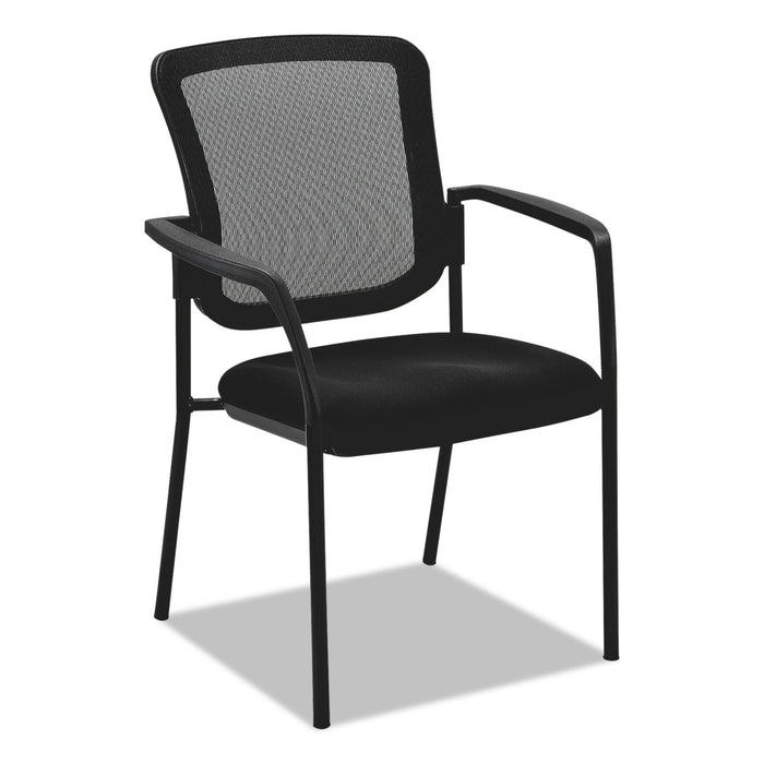 Alera Elusion Series Mesh Back Stacking Guest Chair, 26" x 25.6" x 36.2", Black Seat, Black Back, Black Base