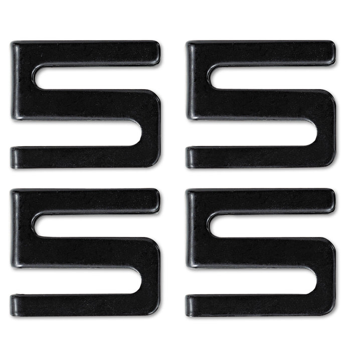 Wire Shelving S Hooks, Metal, Black, 4 Hooks/Pack