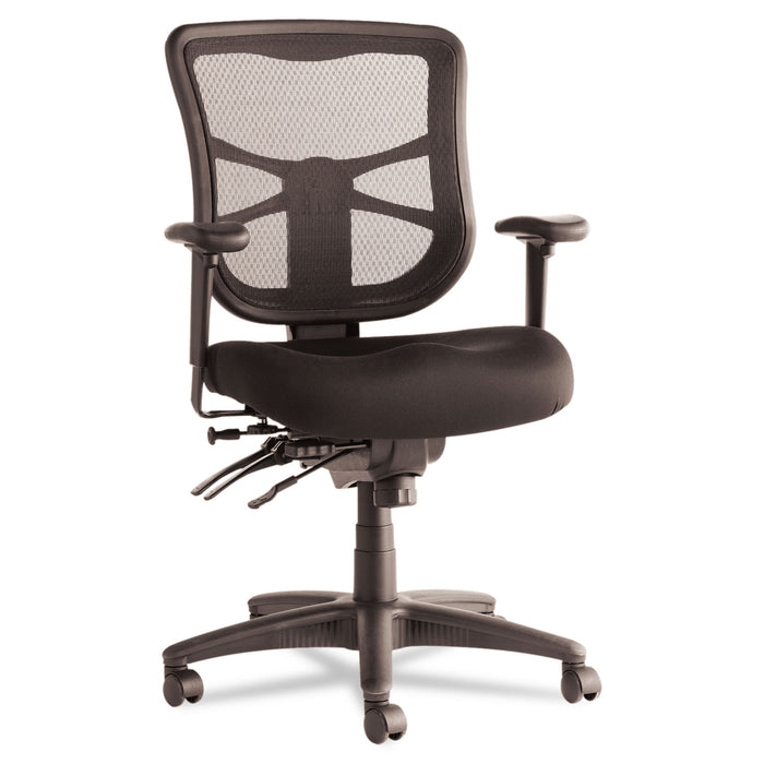 Alera Elusion Series Mesh Mid-Back Multifunction Chair, Supports Up to 275 lb, 17.7" to 21.4" Seat Height, Black