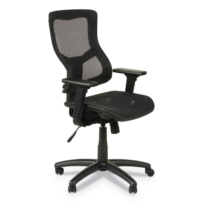 Alera Elusion II Series Suspension Mesh Mid-Back Synchro Seat Slide Chair, Supports 275 lb, 16.34" to 20.35" Seat, Black