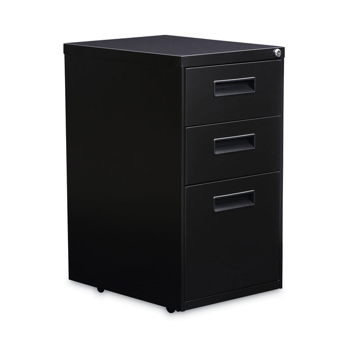 File Pedestal, Left or Right, 3-Drawers: Box/Box/File, Legal/Letter, Black, 14.96" x 19.29" x 27.75"