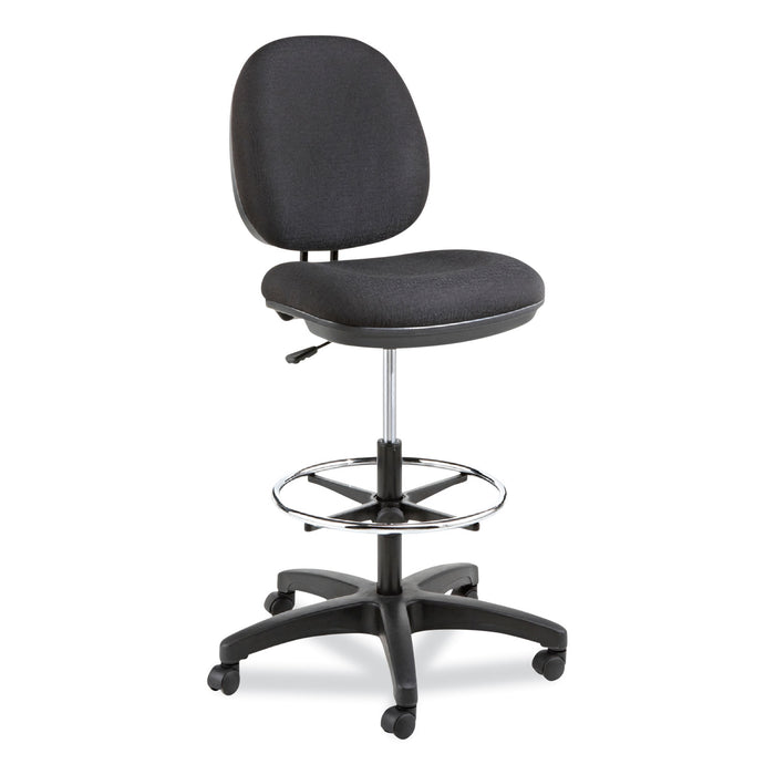 Alera Interval Series Swivel Task Stool, Supports Up to 275 lb, 23.93" to 34.53" Seat Height, Black Fabric