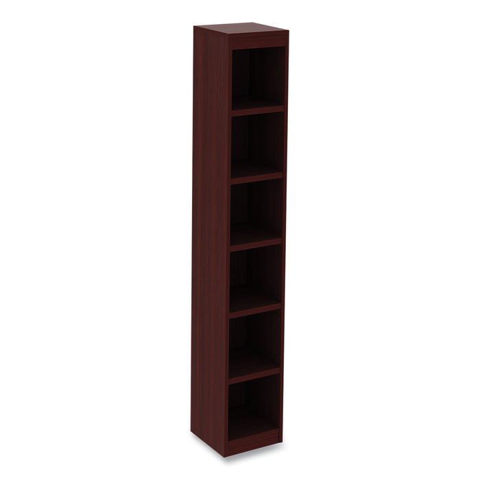 Alera Valencia Series Narrow Profile Bookcase, Six-Shelf, 11.81w x 11.81d x 71.73h, Mahogany