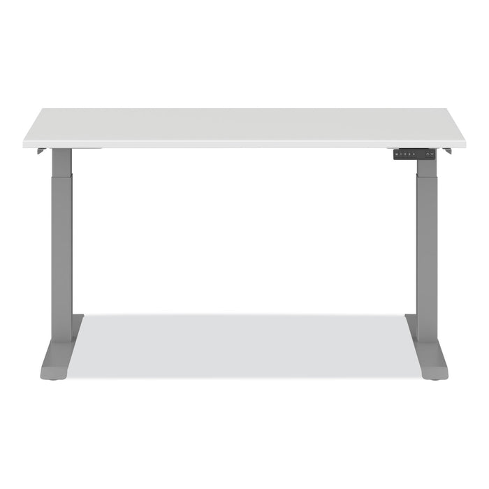 AdaptivErgo Sit-Stand Three-Stage Electric Height-Adjustable Table with Memory Controls, 60” x 24” x 30" to 49", White