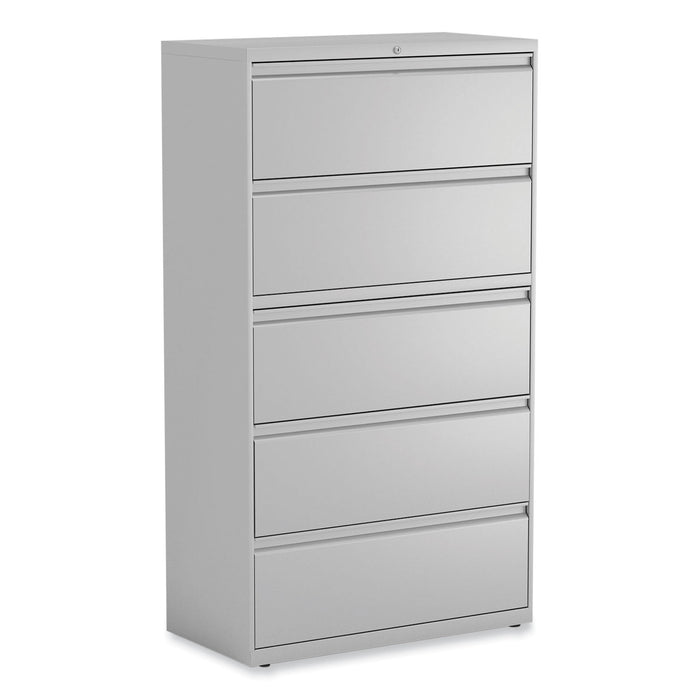 Lateral File, 5 Legal/Letter/A4/A5-Size File Drawers, Light Gray, 36" x 18.63" x 67.63"