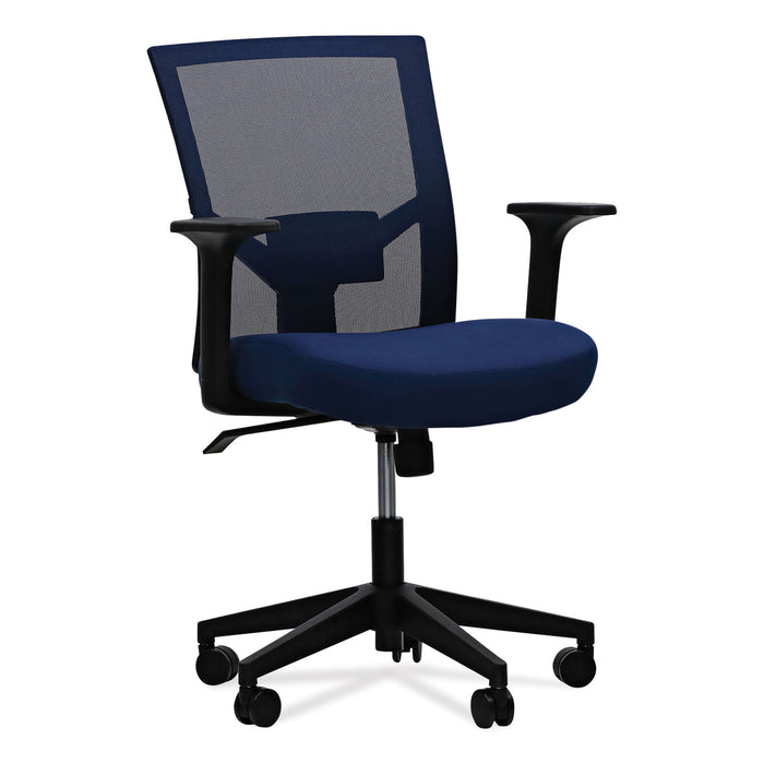 Mesh Back Fabric Task Chair, Supports Up to 275 lb, 17.32" to 21.1" Seat Height, Navy Seat, Navy Back