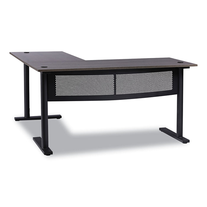 L-Shaped Writing Desk, 59.05" x 59.05" x 29.53", Gray/Black